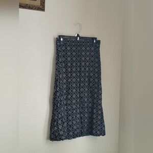 Laura Scott Skirt Women Sm Black,Gray & White Geometric Midi Office Academia Y2K